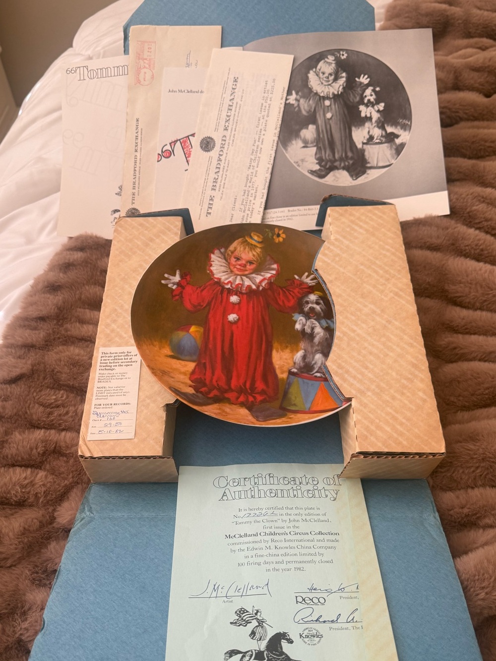 McClelland Children's Circus Collection “Tommy the Clown" 1982 Collectors Plate
